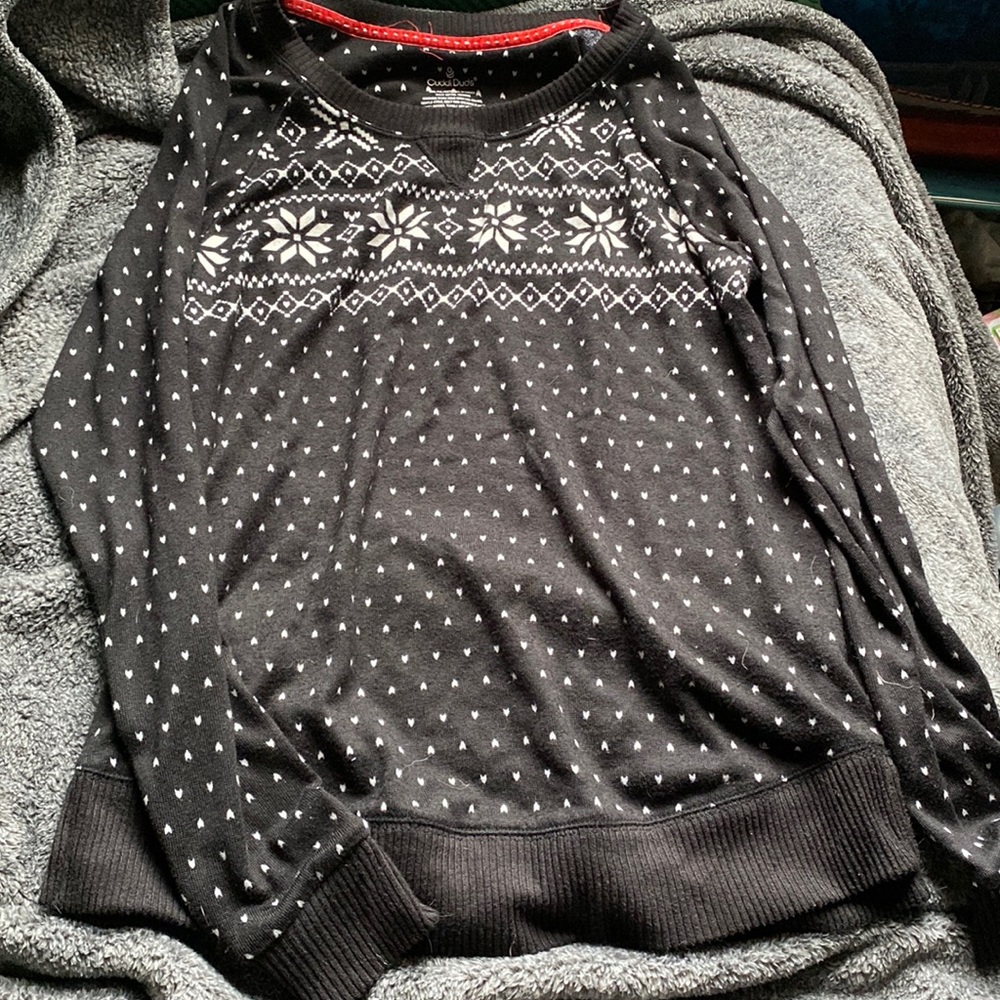 Soft black and white pajama shirt